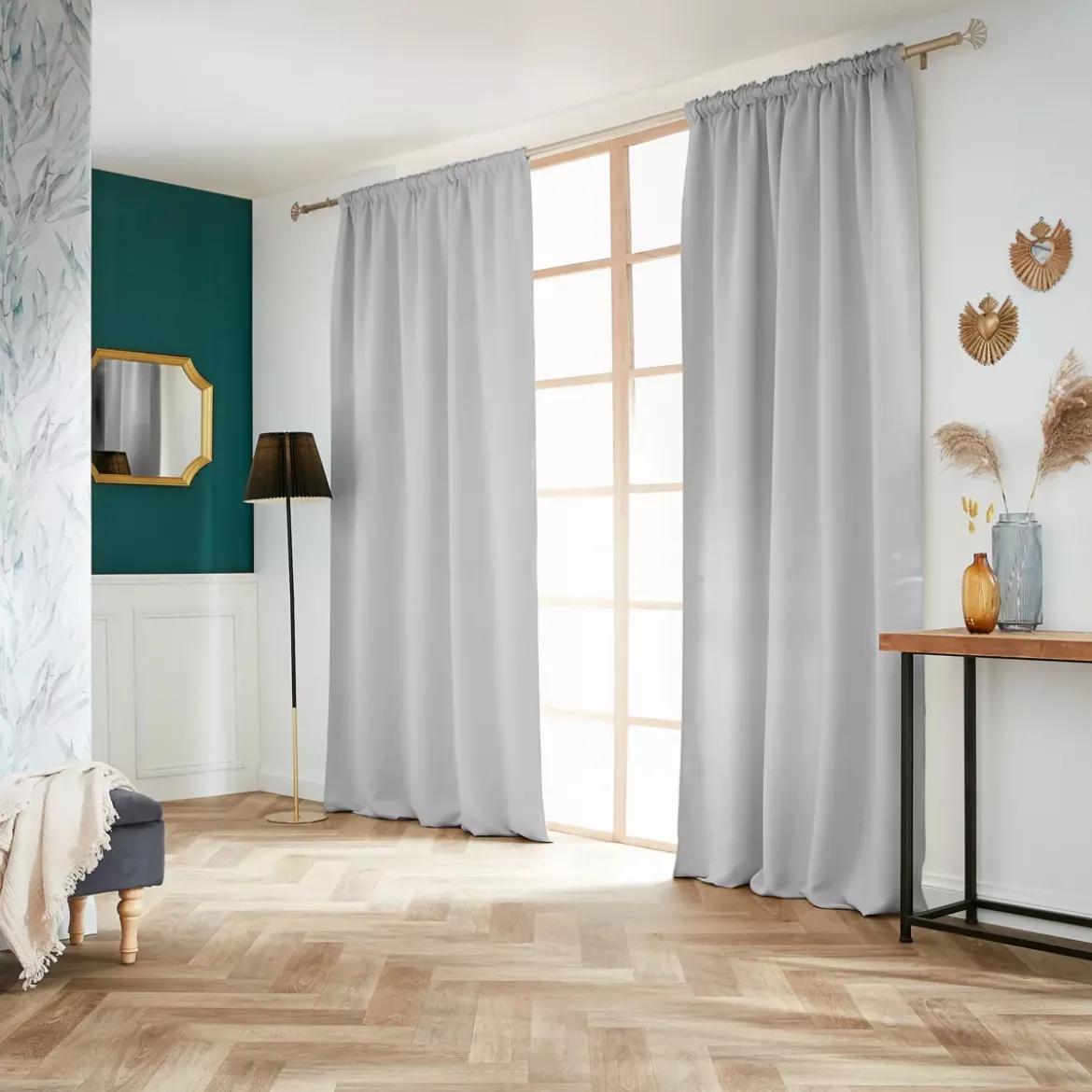 Tenda oscurante a passanti nascosti (140 x 260 cm) Dark Grigio chiaro