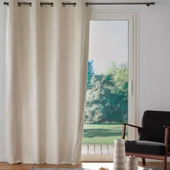 Tenda oscurante in velluto (140 x 260 cm) Olympe Ecru