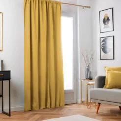 Tenda oscurante termica con passanti nascosti (140 x 240 cm) Minuit Giallo ocra