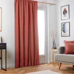 Tenda oscurante termica con passanti nascosti (280 x 240 cm) Minuit Terracotta
