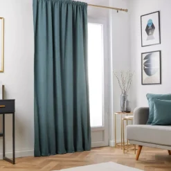 Tenda oscurante termica con passanti nascosti (140 x 240 cm) Minuit Grigio blu