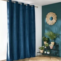 Tenda oscurante velluto (180 x 260 cm) Fern Blu marino