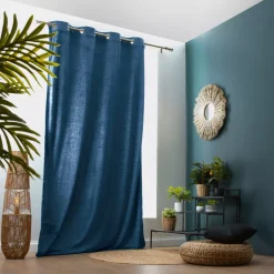 Tenda oscurante velluto (140 x 280 cm) Fern Blu marino