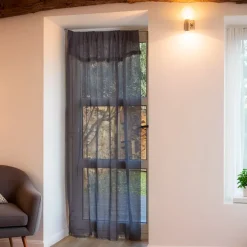 Tenda per porta in tessuto (135 x 225 cm) Natural Grigio