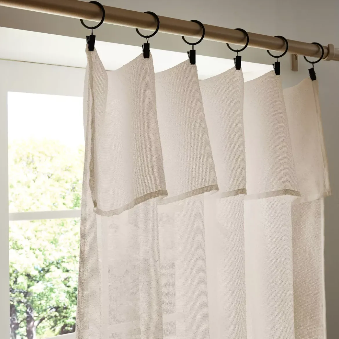 Tenda regolabile bouclé (140 x 300 cm) Eliott Beige