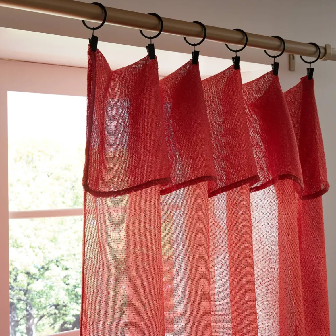 Tenda regolabile bouclé (140 x max 300 cm) Eliott Terracotta