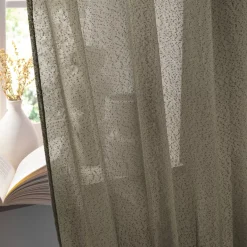 Tenda regolabile bouclé (140 x max 300 cm) Eliott Verde cachi
