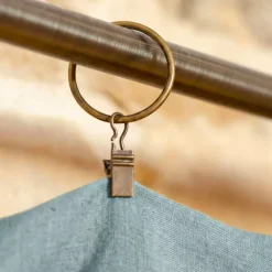 Tenda regolabile lino lavato (140 x max 270 cm) Louise Blu Azzurro