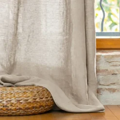 Tenda regolabile lino lavato (140 x max 270 cm) Louise Beige