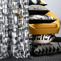Tenda trasparente (140 x 260 cm) Linear Nero