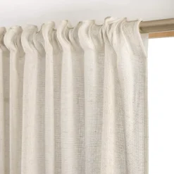 Tenda trasparente con effetto lino (280 x 240 cm) Luca Beige