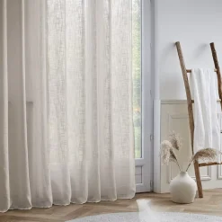 Tenda trasparente con effetto lino e passanti nascosti (280 x 240 cm) Robin Beige