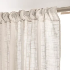 Tenda trasparente con effetto lino e passanti nascosti (280 x 240 cm) Robin Beige