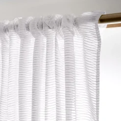 Tenda trasparente con nastri arricciati (140 x 240 cm) Maël Bianco
