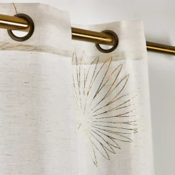 Tenda trasparente con occhielli (140 x 240 cm) Lotus Beige