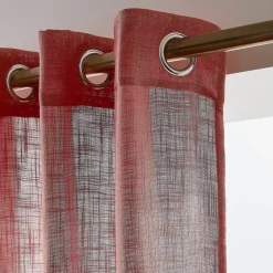 Tenda trasparente con occhielli effetto lino (140 x 240 cm) Robin Terracotta