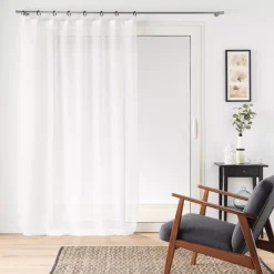 Tenda trasparente con occhielli (140 x 240 cm) Davina Bianca