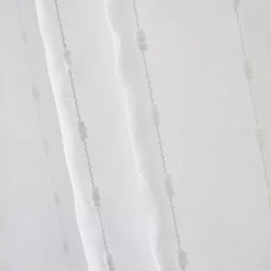 Tenda trasparente con occhielli e pon pon (140 x 240 cm) Axel Bianco