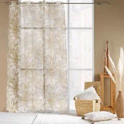 Tenda trasparente con occhielli (140 x 240 cm) Dune Beige