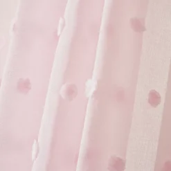 Tenda trasparente con occhielli pon pon (140 x 240 cm) Emie Rose
