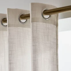 Tenda trasparente con occhielli effetto lino (140 x 280 cm) Robin Beige