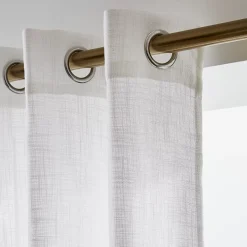 Tenda trasparente con occhielli effetto lino (180 x 240 cm) Robin Bianco