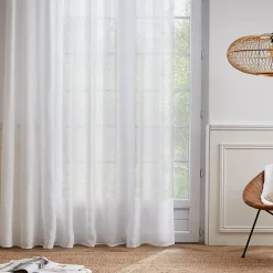 Tenda trasparente con passanti nascosti (280 x 240 cm) Maël Bianco