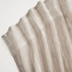 Tenda trasparente con passanti nascosti e pon pon (140 x 240 cm) Axel Beige