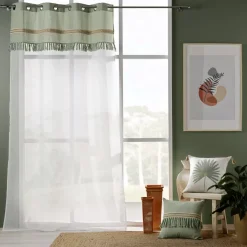Tenda trasparente cotone (140 x 240 cm) Janara Verde salvia