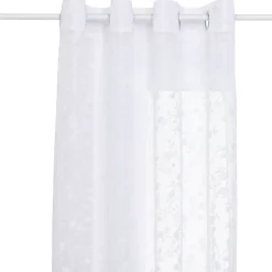 Tenda trasparente occhielli (140 x 240 cm) Flore Bianca