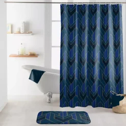 Tenda da doccia con anelli (180 x 200 cm) Achille Blu