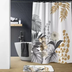 Tenda da doccia con anelli (180 x 200 cm) Kelly Bianco