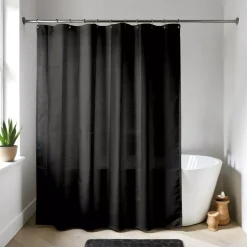 Tenda da doccia con anelli (180 x 200 cm) Unita Nero