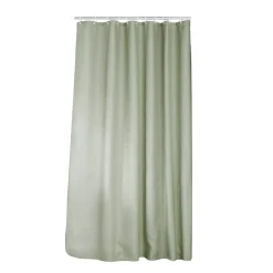 Tenda da doccia con effetto tessuto ad anelli (180 x 200 cm) Quarzo Verde salvia
