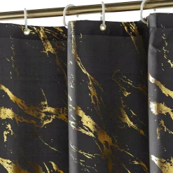 Tenda da doccia effetto marmo (180 x 200 cm) Aquamarbre Nero