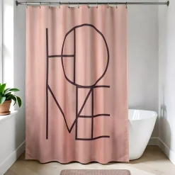 Tenda da doccia in tessuto (180 x 200 cm) Minimalist Rosa cipria