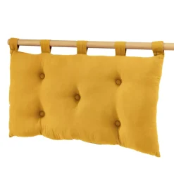Testiera cuscino garza di cotone (80 x 50 cm) Gaïa Giallo zafferano