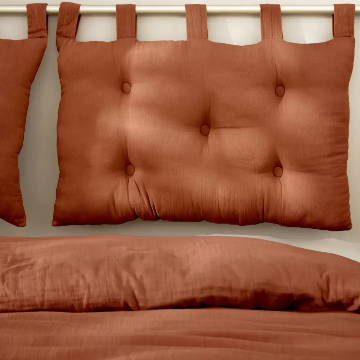 Testiera garza di cotone (80 x 50 cm) Gaïa Terracotta