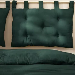 Testiera letto con cuscino garza di cotone (80 x 50 cm) Gaïa Verde abete
