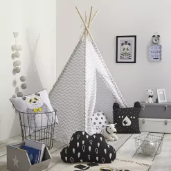 Tipi per bambini legno e tessuto (160 cm) Twin Grigio