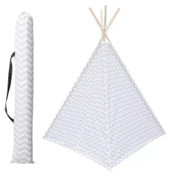 Tipi per bambini legno e tessuto (160 cm) Twin Grigio