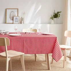 Tovaglia rettangolare antimacchia (140 x 250 cm) Elise Vichy Rossa