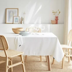 Tovaglia rettangolare antimacchia (140 x 300 cm) Elise Bianca