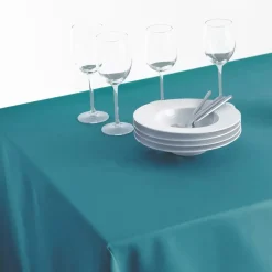 Tovaglia rettangolare antimacchia (140 x 240 cm) Mina Blu ottanio