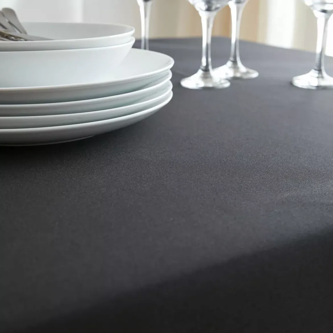 Tovaglia rettangolare antimacchia (140 x 300 cm) Elise Nera