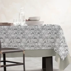 Tovaglia rettangolare cotone antimacchia (150 x 250 cm) Home Grigia