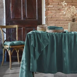 Tovaglia rettangolare garza di cotone (L250 cm) Gaïa Blu anatra
