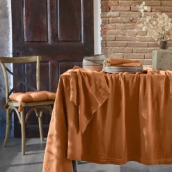 Tovaglia rettangolare garza di cotone (150 x 350 cm) Gaïa Albicocca