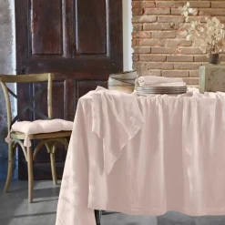 Tovaglia rettangolare garza di cotone (L350 cm) Gaïa Rosa cipria
