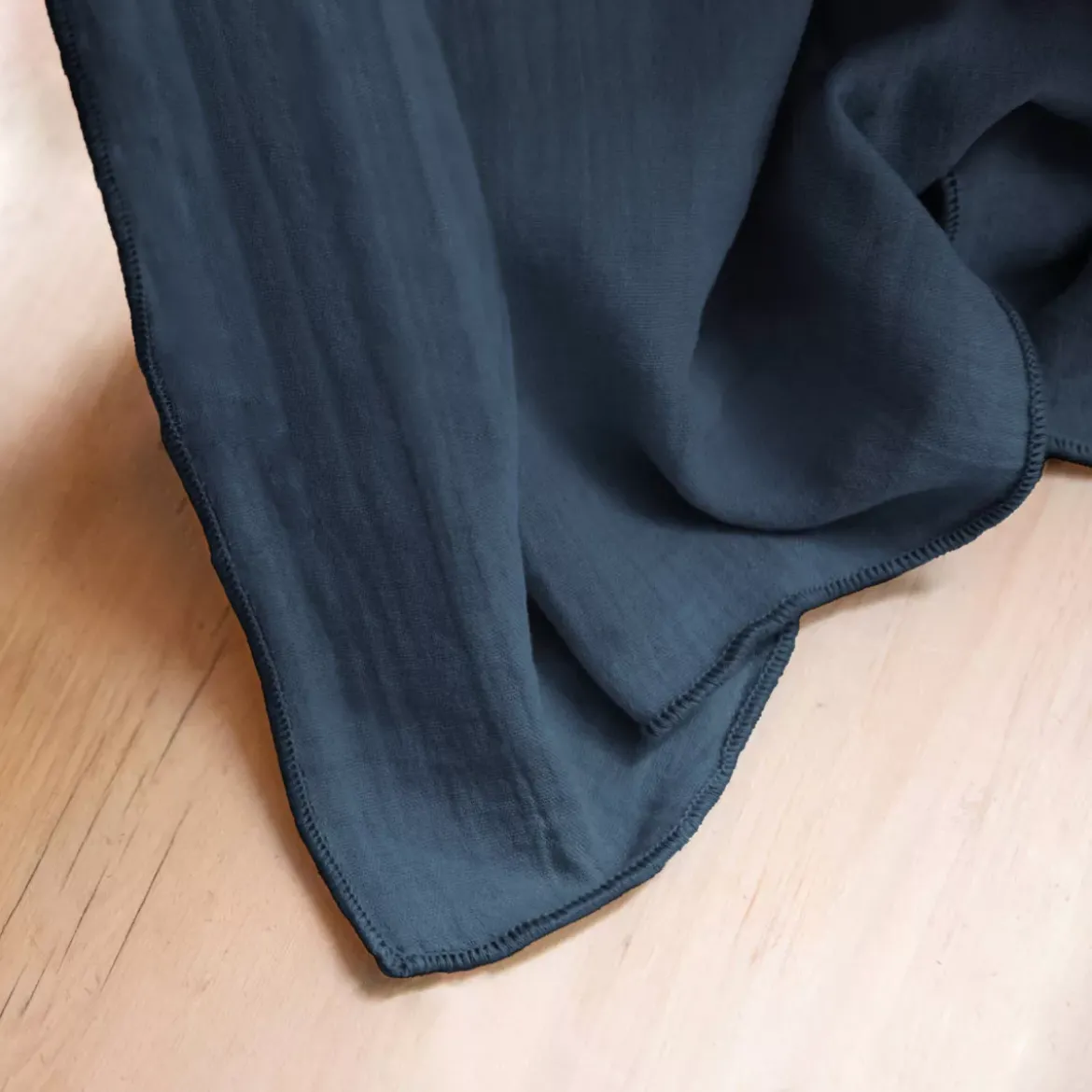 Tovaglia rettangolare garza di cotone (L250 cm) Gaïa Blu notte